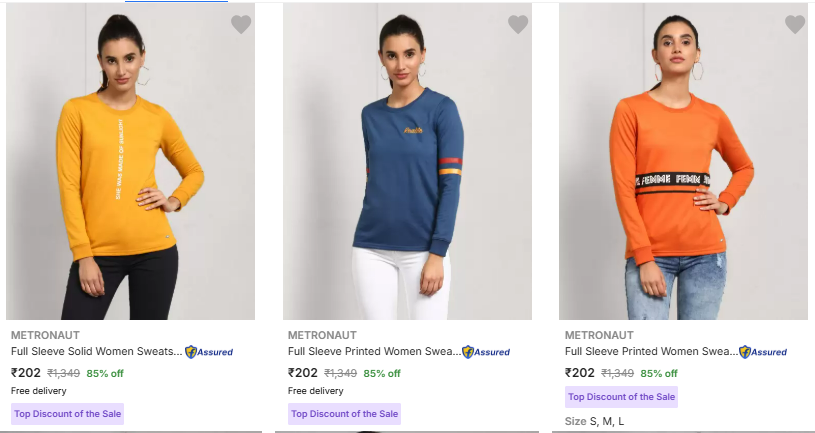 Image of Metronaut Women's Sweatshirts Flat 85% Discount