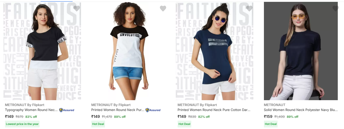 Image of Metronaut Womens T Shirts upto 89% Discount