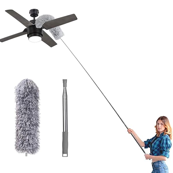 Image of Microfiber Feather Duster, Extendable Cobweb Duster 