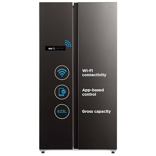 Image of Midea 592L Side-by-Side Refrigerator (Jazz Black)