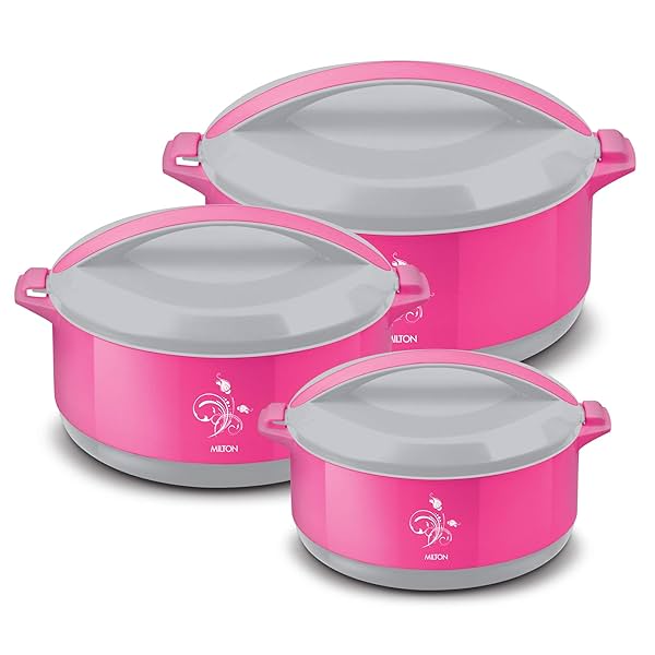 Image of Milton Divine Jr Inner Stainless Steel Casserole (Set of 3, Pink)