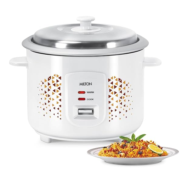 Image of Milton Euroline Excel 1.8 Liter Electric Rice Cooker with Additional Cooking Bowl, 700 Watt