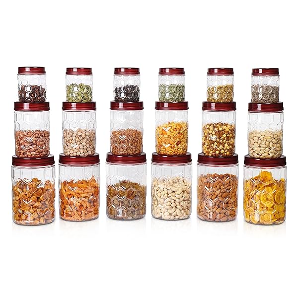 Image of Milton Hexa Airtight Containers Set Of 18 (6 x 270ml, 6 x 665ml, 6 x 1.24L)