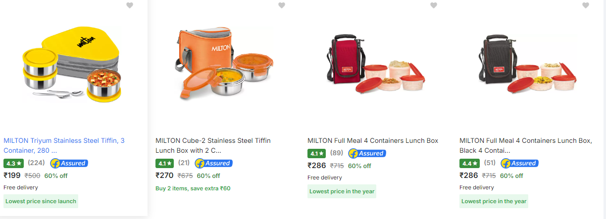 Image of Milton Lunch Boxes start from ₹199