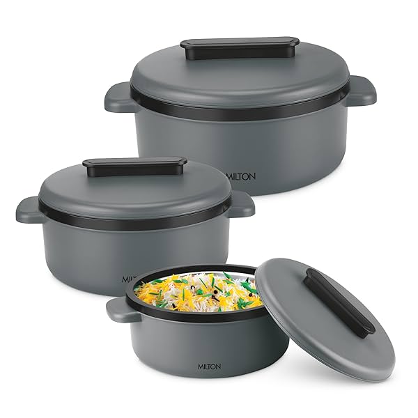 Image of Milton Micronova Jr. Gift Set Inner Stainless Steel Casserole, Set of 3 (380 ml, 775 ml, 1345 ml)