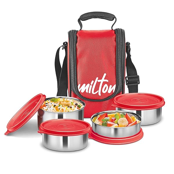 Image of Milton Tasty 4 Stainless Steel Lunch Box, Red