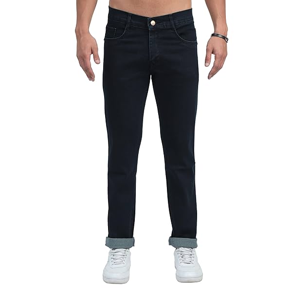 Image of Miraan Men's Regular-fit Mid-Rise Denim Jeans Pant 