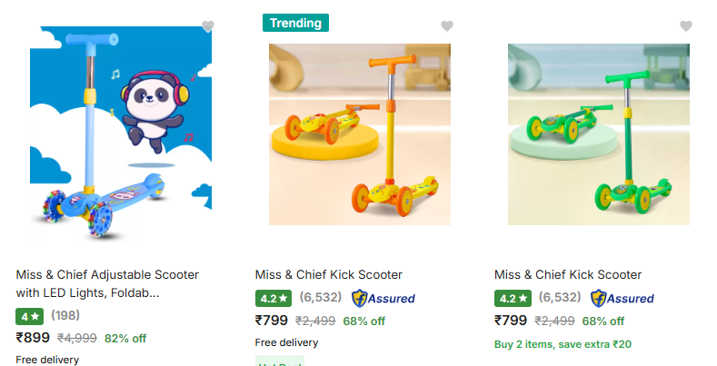 Image of Miss Chief Kids Scooters Minimum 60% Discount Starting at just ₹799