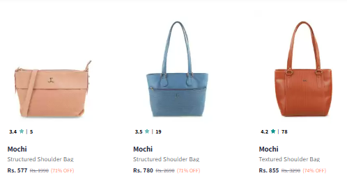 Image of Mochi Brand Handbags Collection @ Minimum 70% Discount