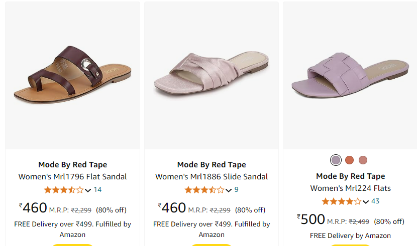 Image of Mode By Red Tape Women's Flats sandals up to 80% discount starting at ₹420