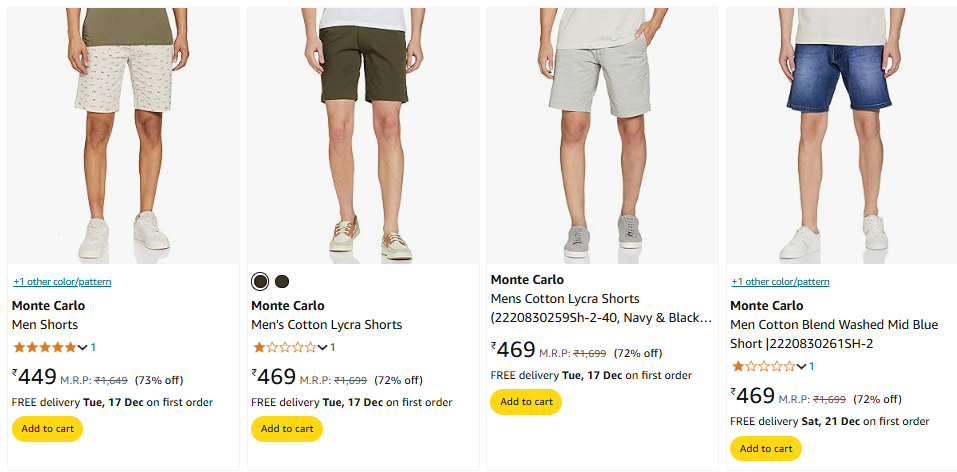 Image of Monte Carlo Men's Bermuda Shorts up to 72% Discount