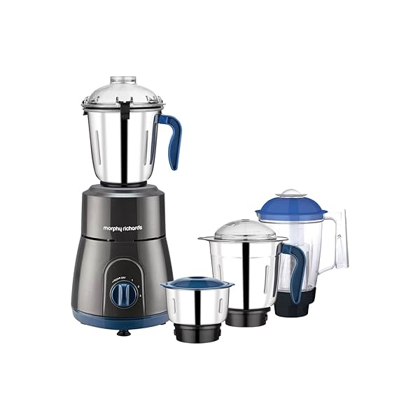 Image of Morphy Richards 750W Relish 4 Jars Mixer Grinder, Black and Blue, Regular