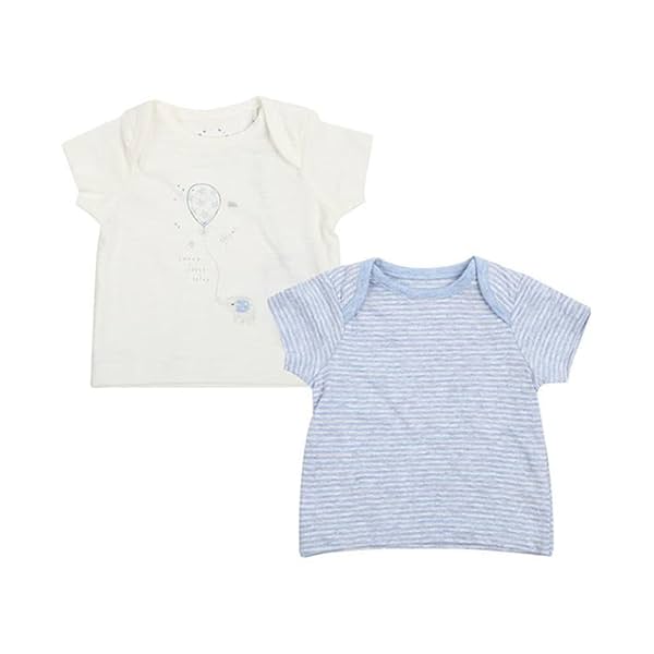 Image of Mothercare Unisex Printed and Stripe Top Pack of 2