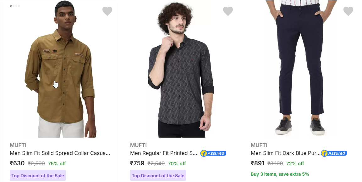 Image of Mufti Clothing Upto 74% Discount 