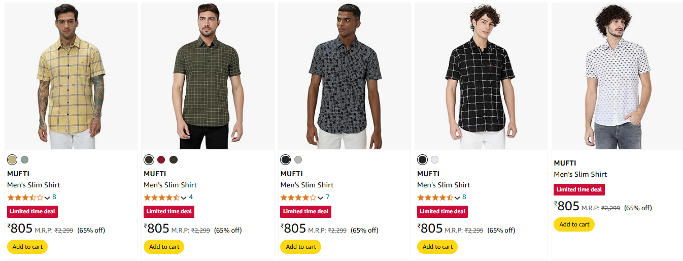 Image of Mufti Men's Shirt upto 65% Discount