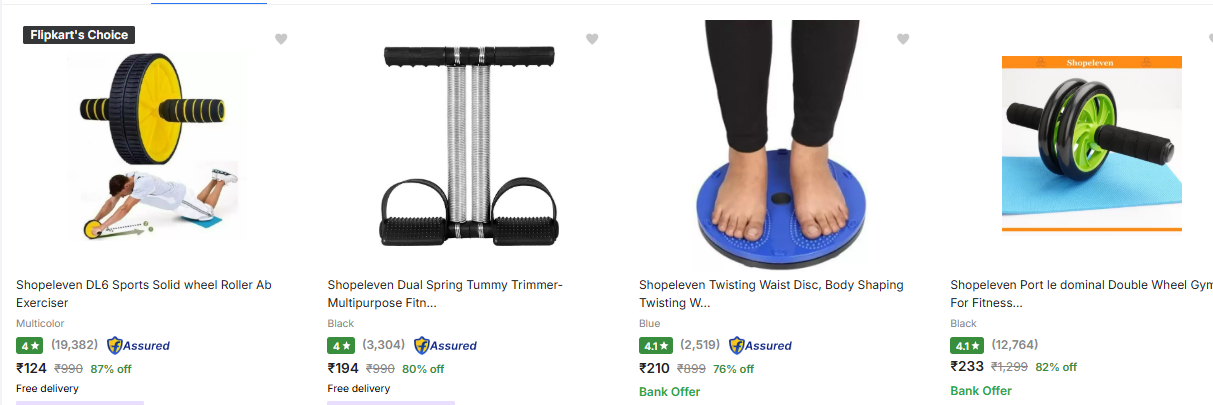 Image of Multipurpose Fitness Accessories up to 87% Discount