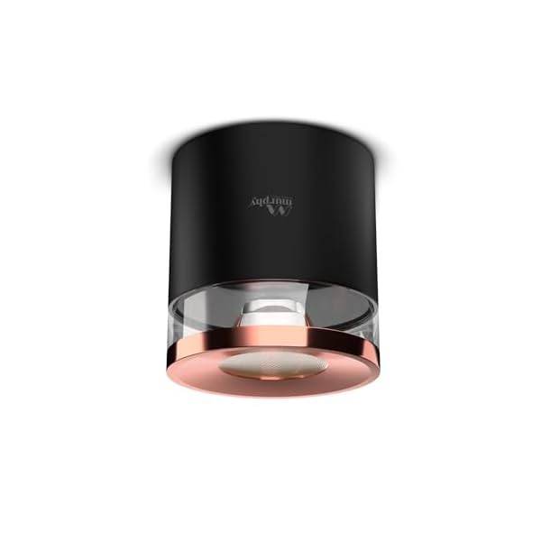 Image of Murphy 6W Crystal Black Rose Gold Cylindrical COB Surface Lights for Ceiling