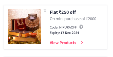 Image of Myntra Coupon: Extra ₹250 Off on Nipura Premium jewellery