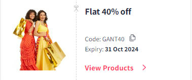 Image of Myntra Coupon: Extra 40% Off on Gant Clothing