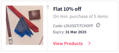 Image of Myntra Coupon: Flat 10% Off On LOUIS STITCH Men's Leather Belt