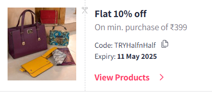 Image of Myntra Coupon: Flat 10% Off on Half & Half Beauty Products