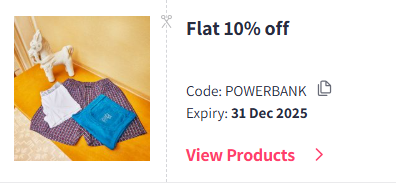 Image of Myntra Coupon: Flat 10% Off on Powerbanks