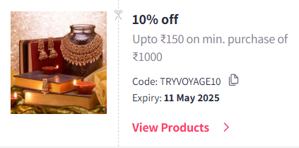 Image of Myntra Coupon: Flat 10% Off on Voyage Sunglasses