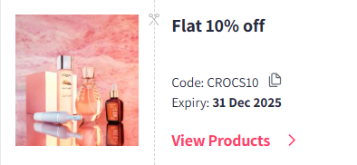 Image of Myntra Coupon: Flat 10% off on Crocs