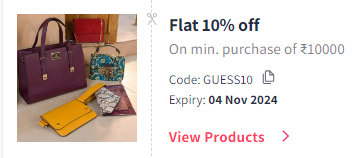 Image of Myntra Coupon: Flat 10% off on Guess Women's Fashion