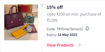 Image of Myntra Coupon: Flat 15% Off on Inner Sense Women's Fashion