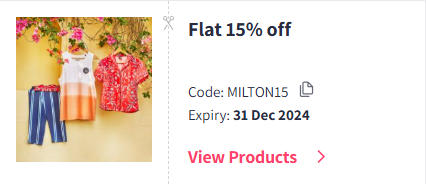 Image of Myntra Coupon: Flat 15% off on Milton Home Furnishing