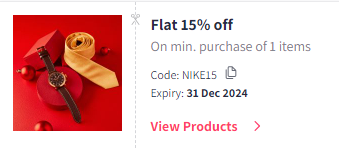 Image of Myntra Coupon: Flat 15% off on Nike Fashion & Clothing