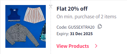 Image of Myntra Coupon: Flat 20% Off on Guess Clothing