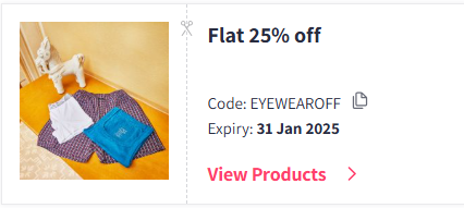 Image of Myntra Coupon : Flat 25% Discount on IRUS by IDEE Sunglasses 