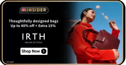 Image of Myntra Insider Offer: Save 40% + Extra 15% on IRTH Women's Bags