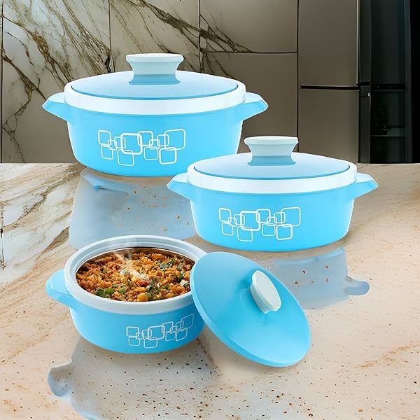 Image of NARIYA Casserole Set, Pack of 3, BPA-Free Food Grade