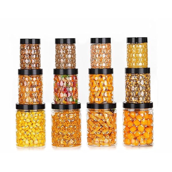 Image of NARIYA Plastic Pet Storage Jar Set, Set Of 12