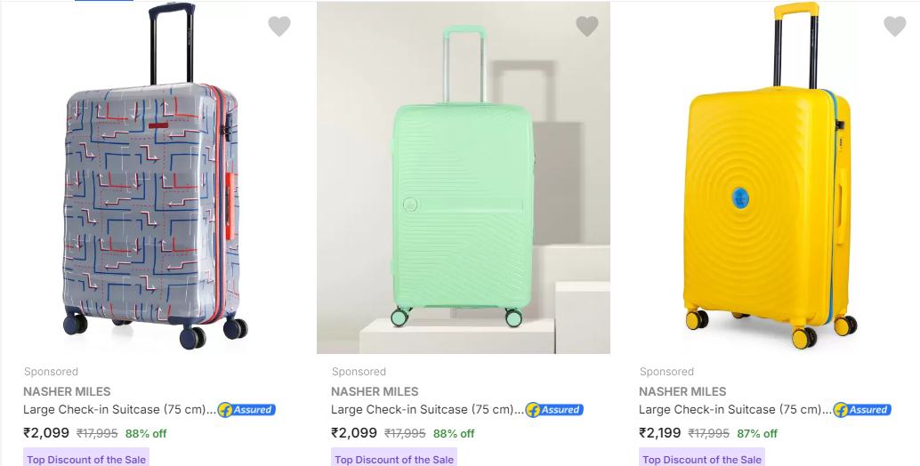 Image of NASHER MILES Brand Suitcases Up to 88% Discount