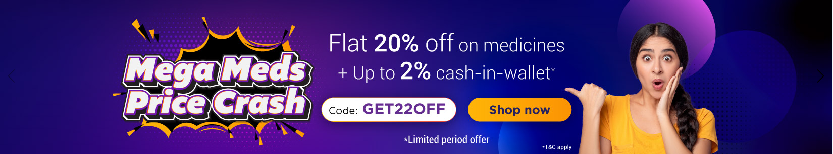 Image of NETMEDS Offer : Save 20% + Extra 2% on Medicines 