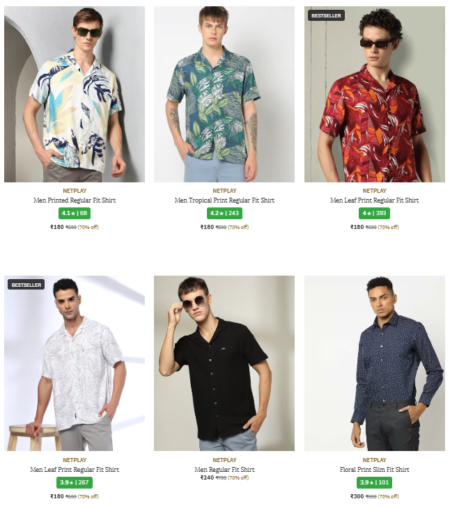 Image of NETPLAY Brand Men's Shirts @ Flat 70% Discount