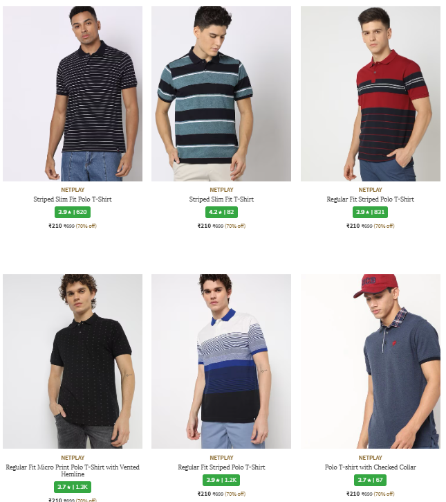 Image of NETPLAY Brand Men's T-shirts @ Flat 70% Discount