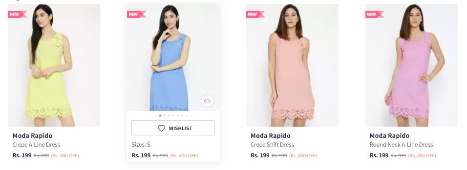 Image of NEW Moda Rapido Crepe A-Line Women's Dress starting @ ₹199