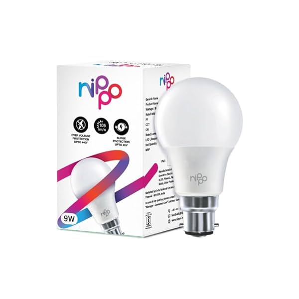 Image of NIPPO 9W LED Bulb (2 Pack) Base 22