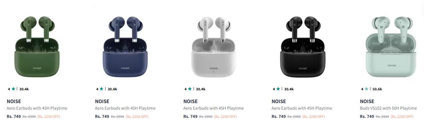 Image of NOISE Aero Earbuds starting @ ₹749