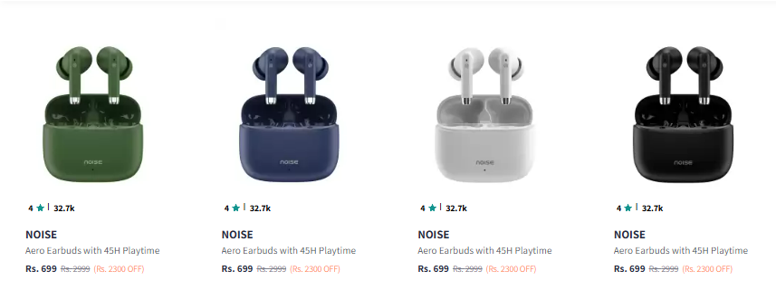 Image of NOISE Buds Aero With 45hrs Playtime Starts Price @ ₹699