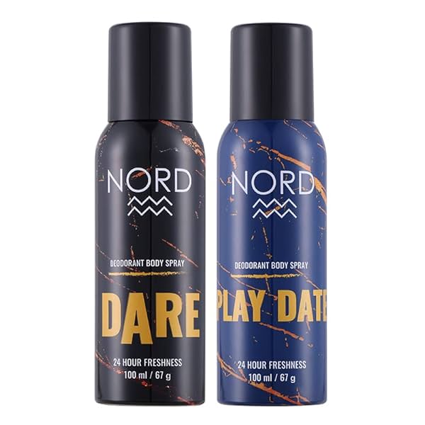 Image of NORD Deodorant Body Spray For Men - Dare and Play Date 100 ml each (Pack of 2)