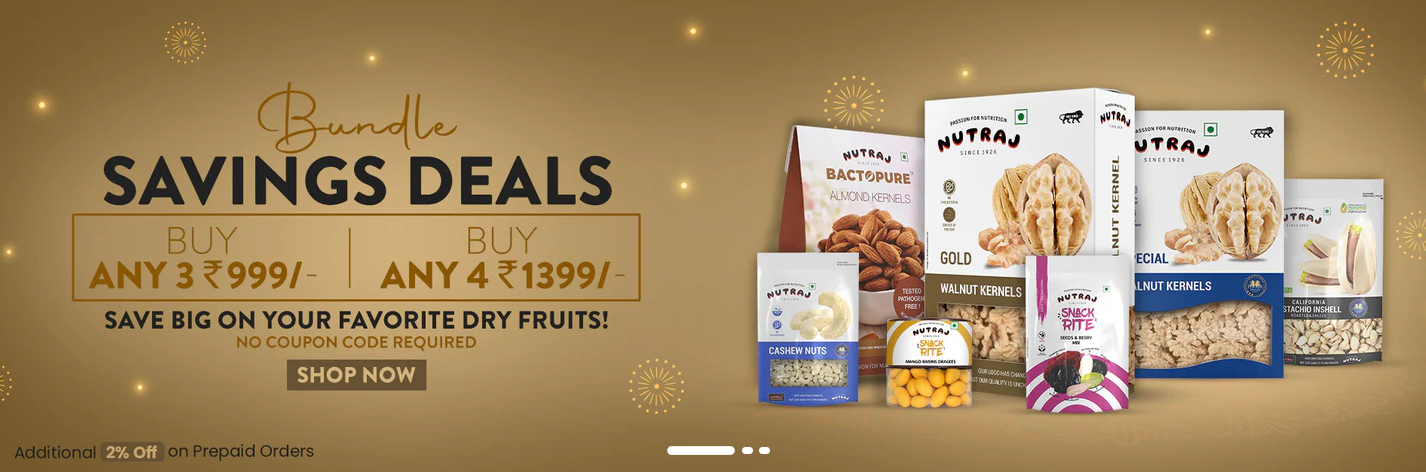 Image of  NUTRAJ Bundle Bazar Savings : Buy Any 4 Dry fruit Set at ₹1399