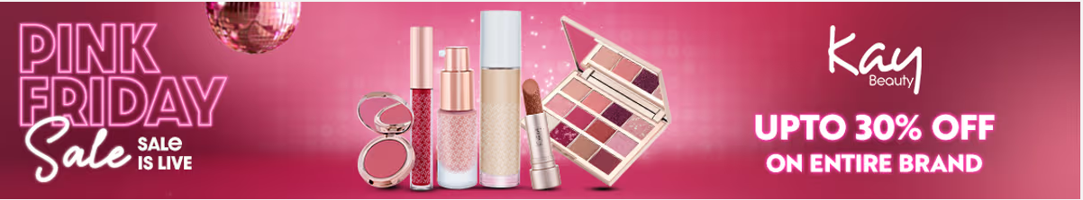 Image of NYKAA Pink Friday Sale: Up to 30% Off On Kay Entire Brand & Free Gifts on Order above ₹1199