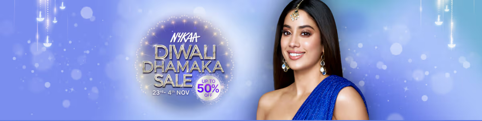 Image of NYKAA diwali dhamaka sale: up to 50% off on cosmetic products @ NYKAA