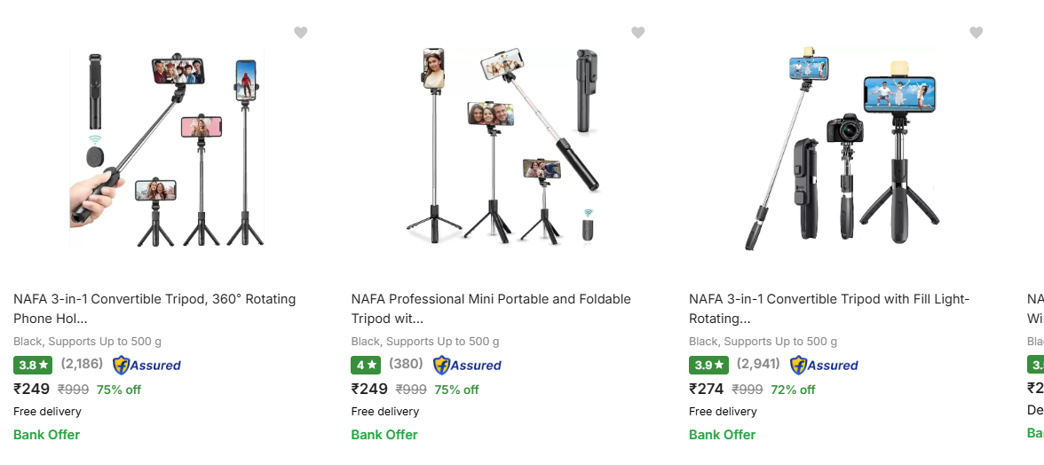 Image of Nafa Tripods Min. 72% Discount Starting at just ₹249